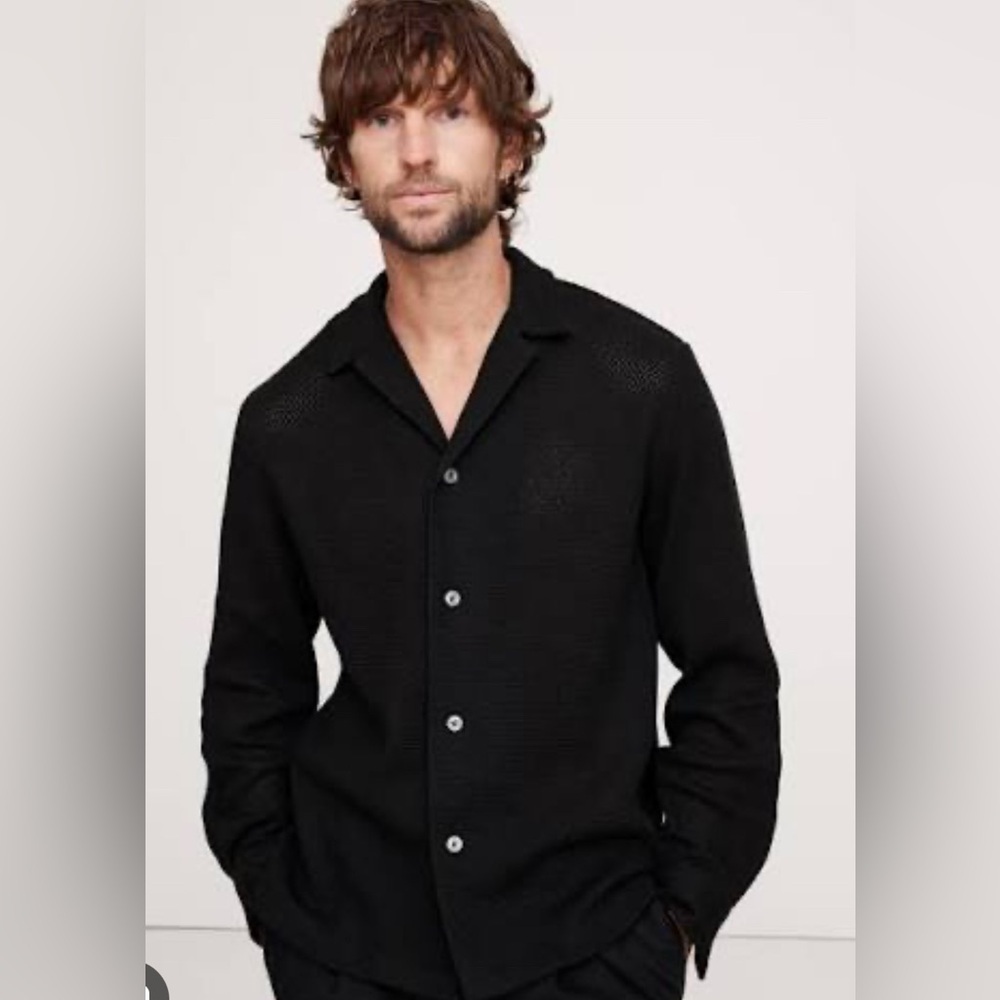 NWT Banana Republic Men’s Standard Fit Mesh Resort Shirt Sz M (#711137)